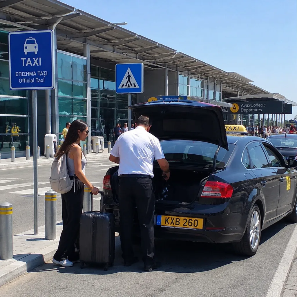 라르나카 공항 택시 승차장 이용 안내